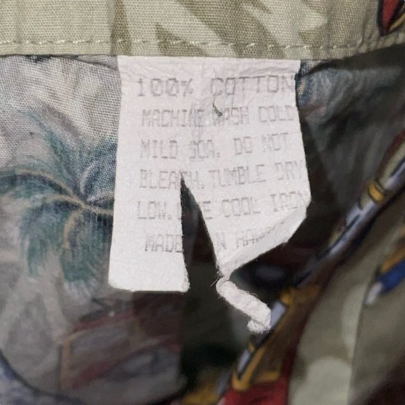 Vintage Hawaiian Shirt Big Boys 6 Green Vintage Car Surfboard Aloha Beach - Picture 7 of 8